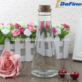 2015 hot selling 350ml clear awl shape glass beverage bottle for juice milk cold tea with metal lids